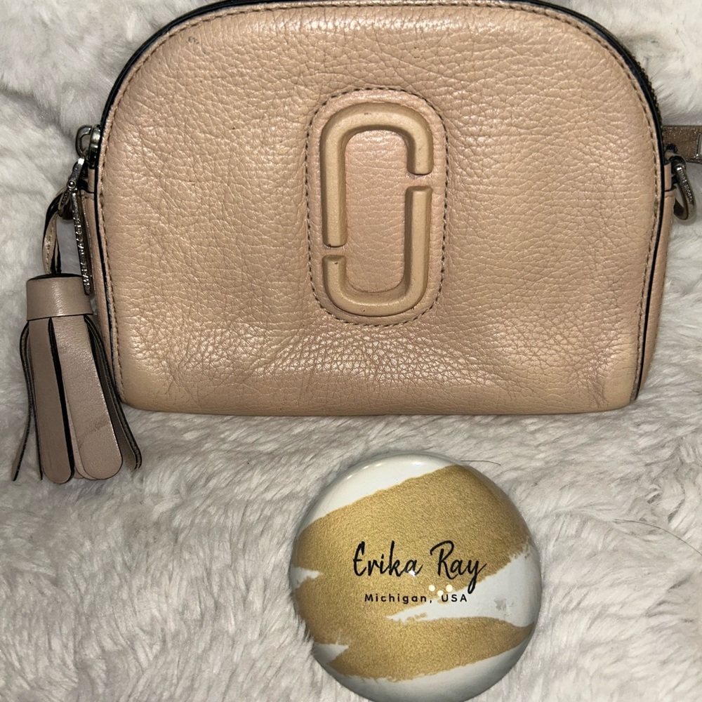 Marc Jacobs Tan/Pink Shutter Leather Crossbody Bag - Picture 2 of 16